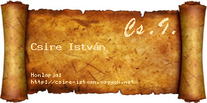 Csire István névjegykártya