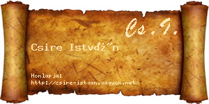 Csire István névjegykártya